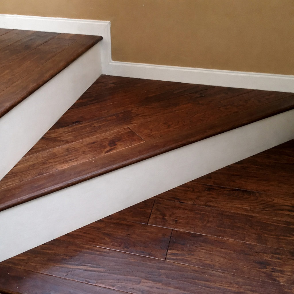 Wooden staircase corner details