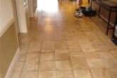 Hotel marble floor before restoration in Houston